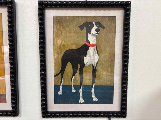 Hound on Olive Background Print