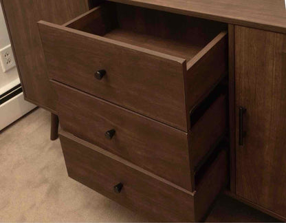 Crosley Furniture'Lucas' Mid Century Style 2 Door 3 Drawer Dark Stained Console