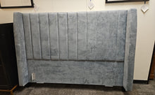 'Dharma' Channel Tufted Light Blue Queen Bed