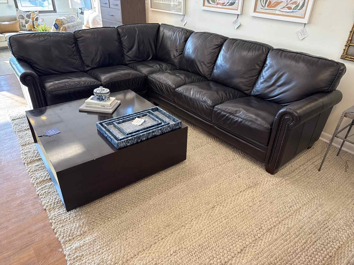 Futura 'Cordovan' 2- Piece Leather L Sectional