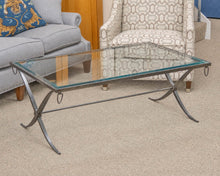 Barbara Barry for Baker Glass Top Cocktail Table With Iron Base