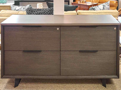 Slate Grey Finish with Stone Top 4 Drawer File Cabinet