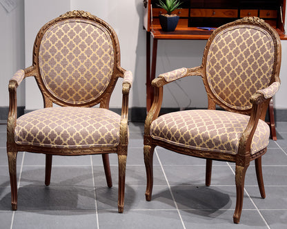 Pair of Custom Antique Accent Chairs