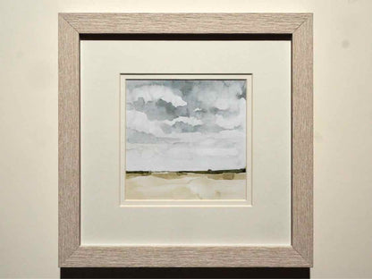 'Field After Rain I' Watercolor Print In White Frame