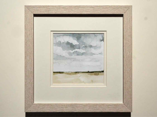 'Field After Rain I' Watercolor Print In White Frame