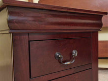 Dark Cherry Louis Phillip Style 2 Drawer Nightstand