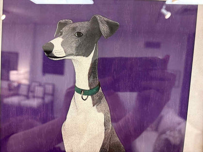 Hound on Purple Background Print