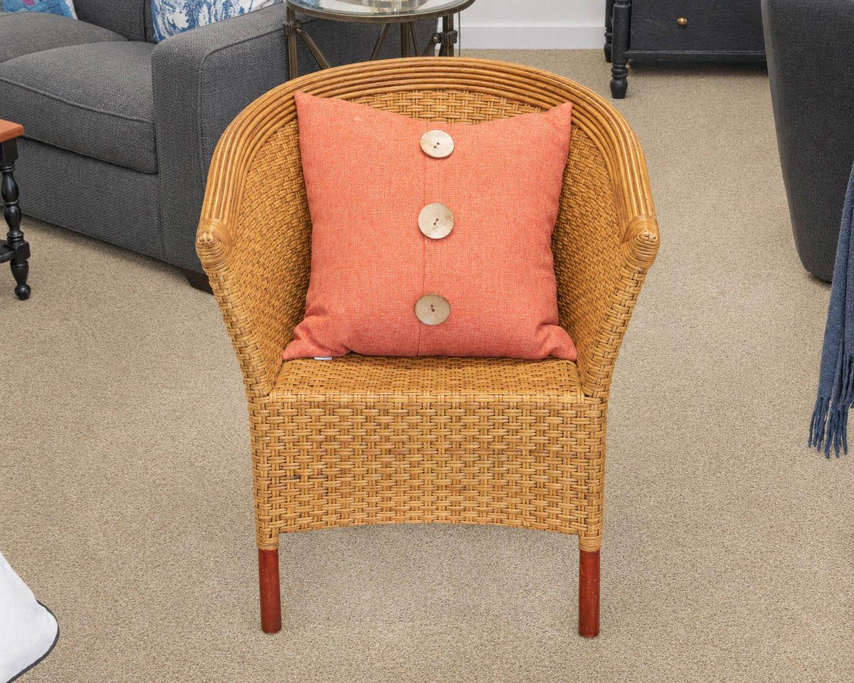 Palacek Bamboo Rattan Wicker Barrel Chair in Honey Finish