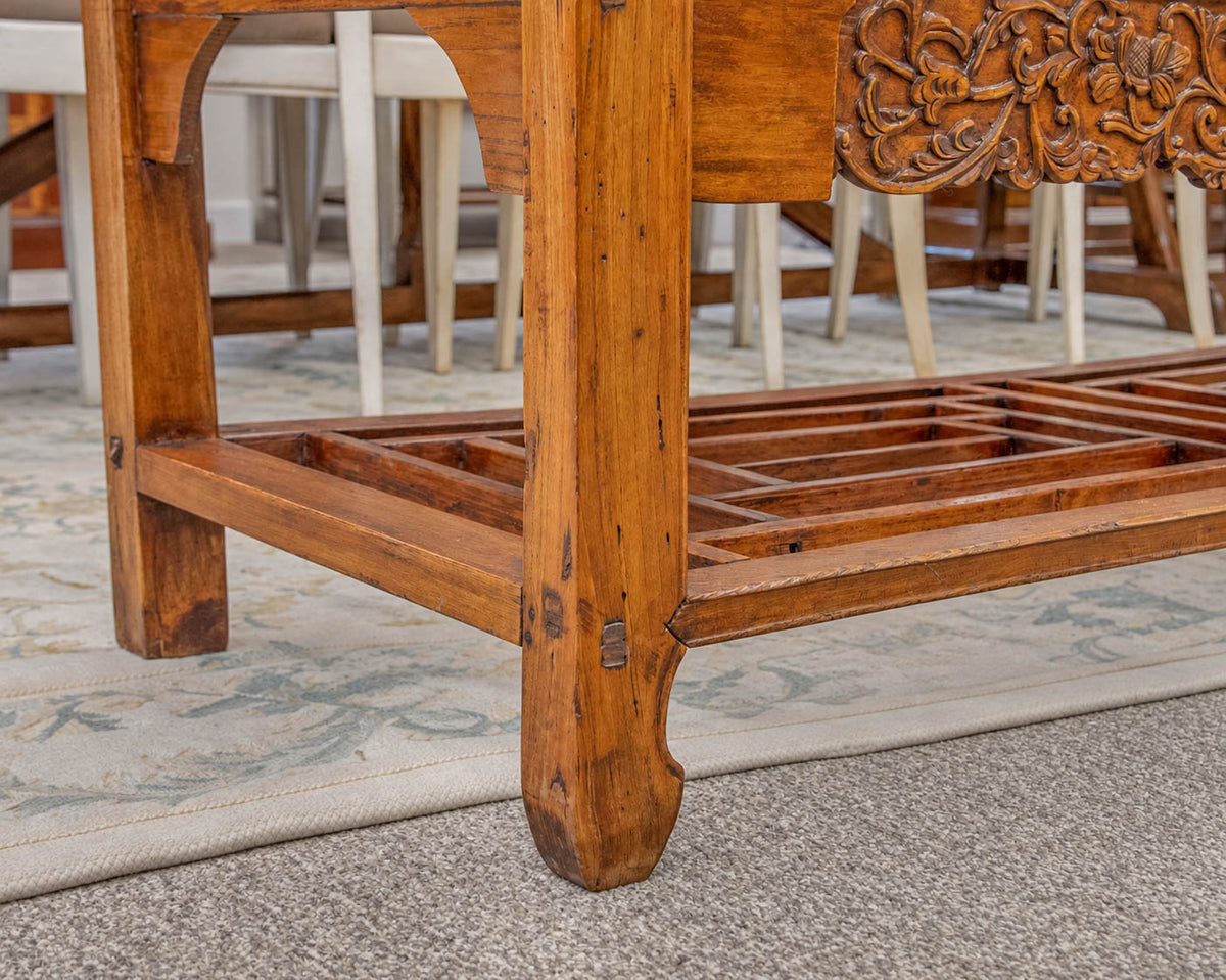 Asian Altar Table W/ Ornate Carving Details