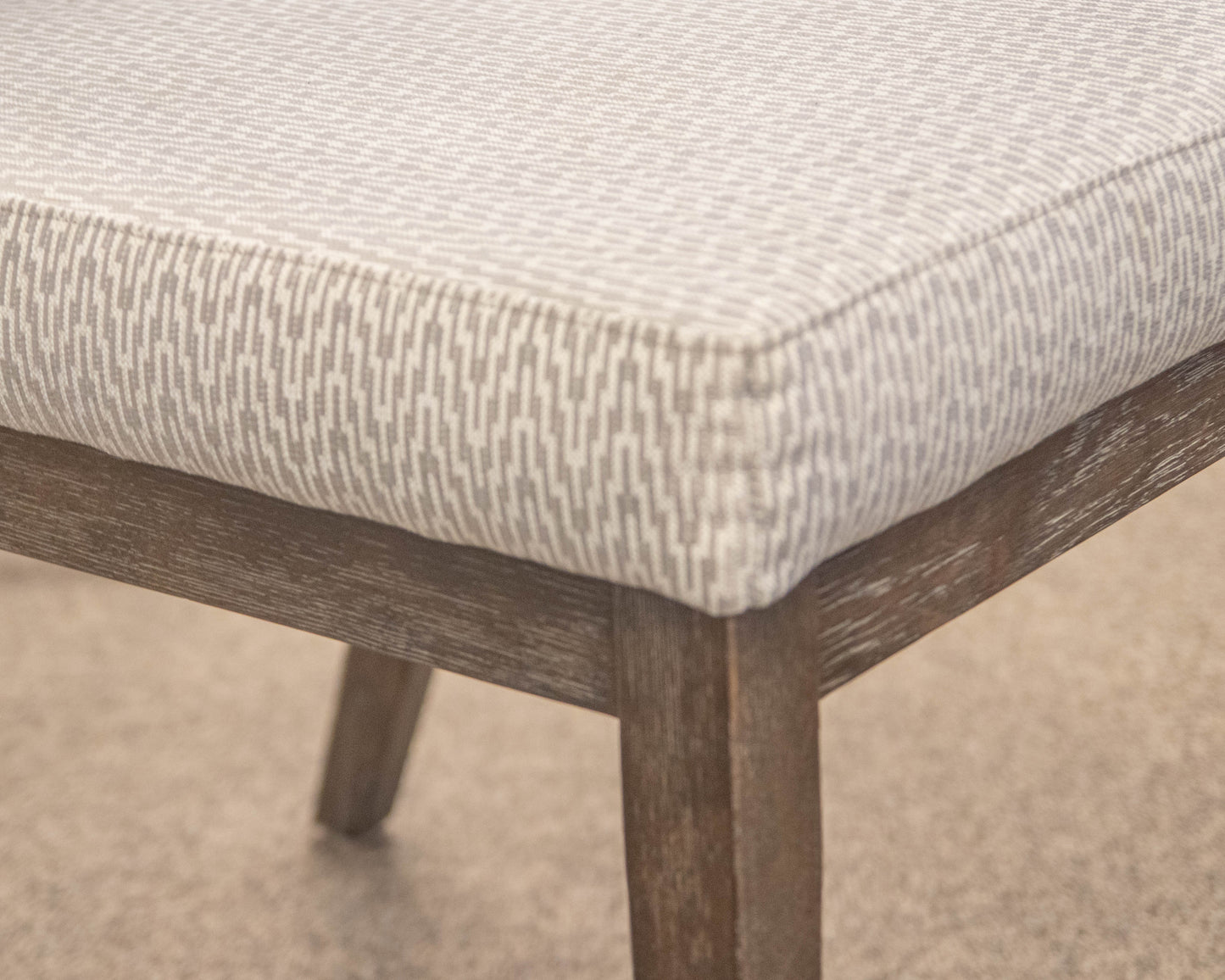 Bernhardt Textured Grey Upholstered Chair On Charcoal Wood Legs