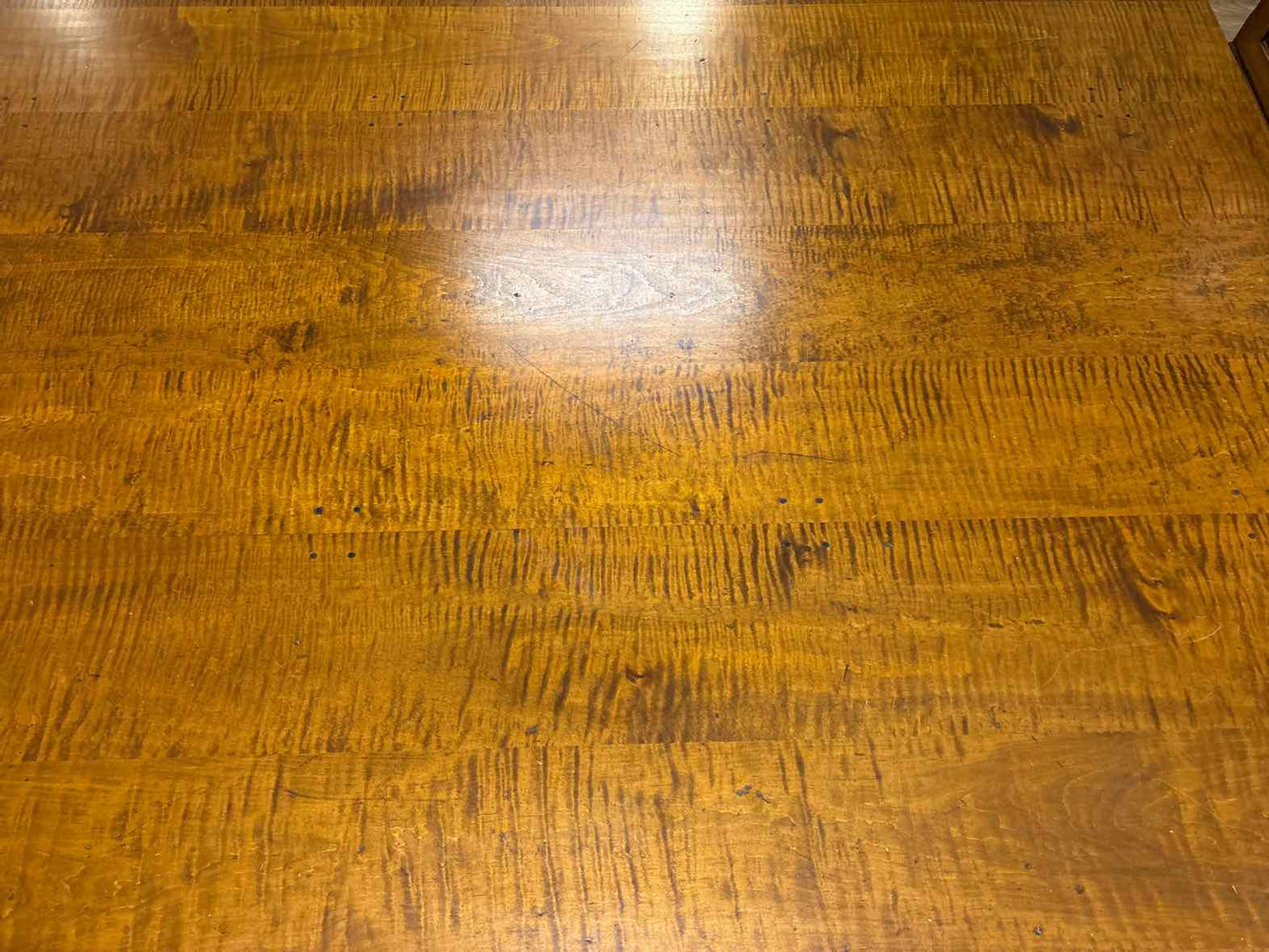 Stephen Plaud Square Tiger Maple Dining Table with 4 Drawers