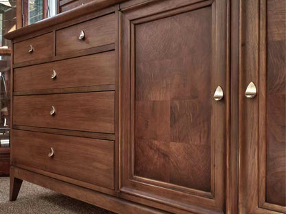 RWay Light Cherry MCM Two Piece Hutch