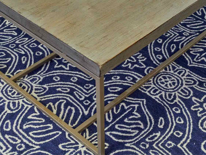 Lorts Driftwood Finish Top Cocktail Table with Taupe Metal Base
