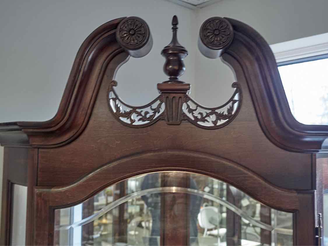 Howard Miller Cherry Lighted Corner Cabinet
