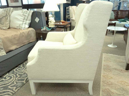 Custom Wing Chair in Cream Texture Fabric