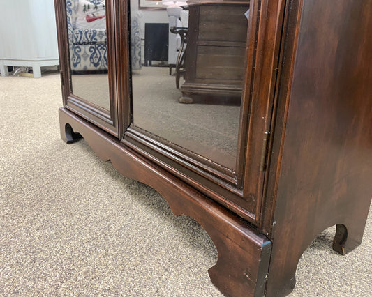 Mahogany Ribbon Glass Door Bookcase