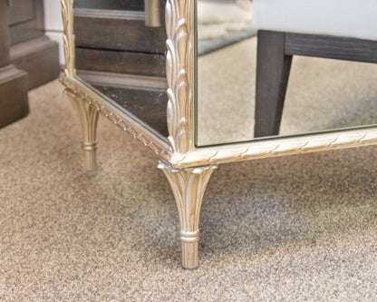 Caracole 3 Drawer Mirrored  Carrara  Marble Top Nightstand