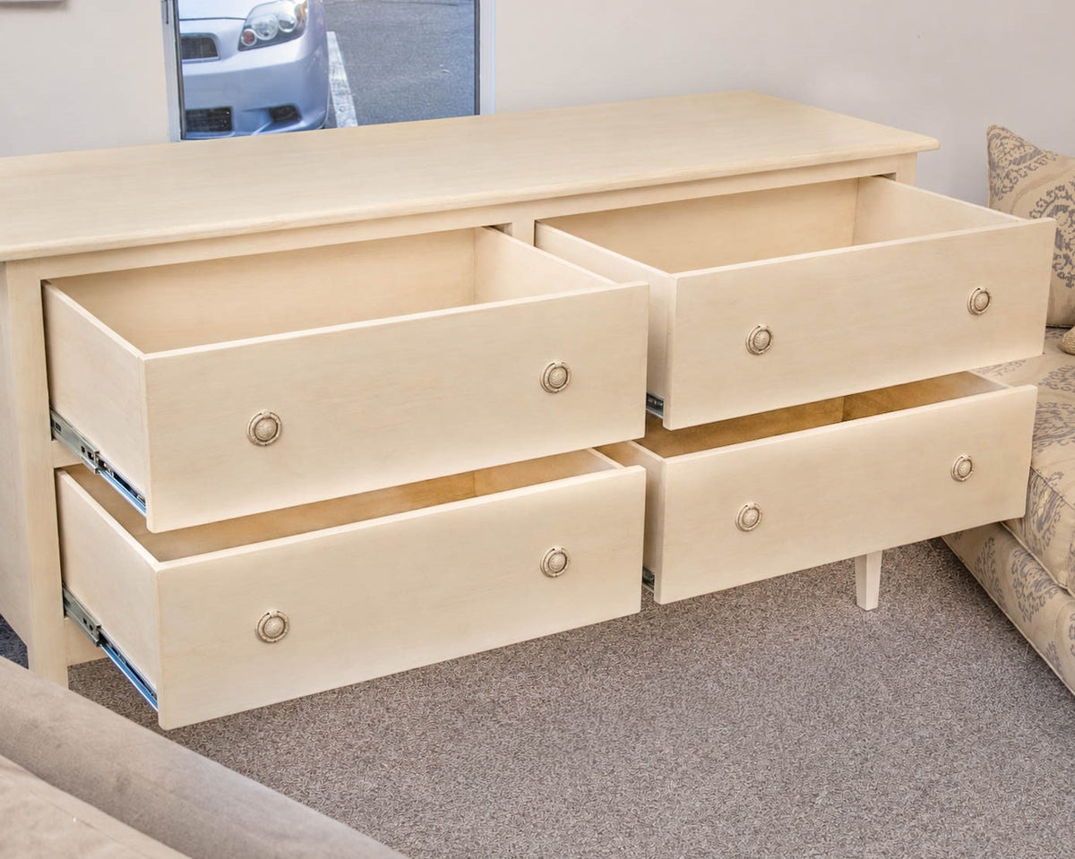 Four-Drawer Double Dresser in Cream