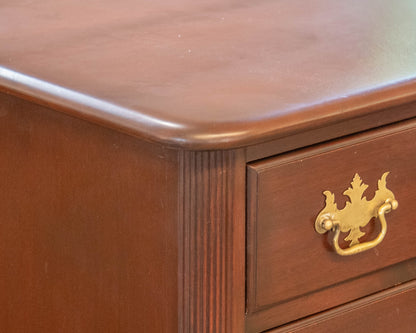 Drexel Solid Mahogany 5 Drawer Chest with Brass Chippendale Handles