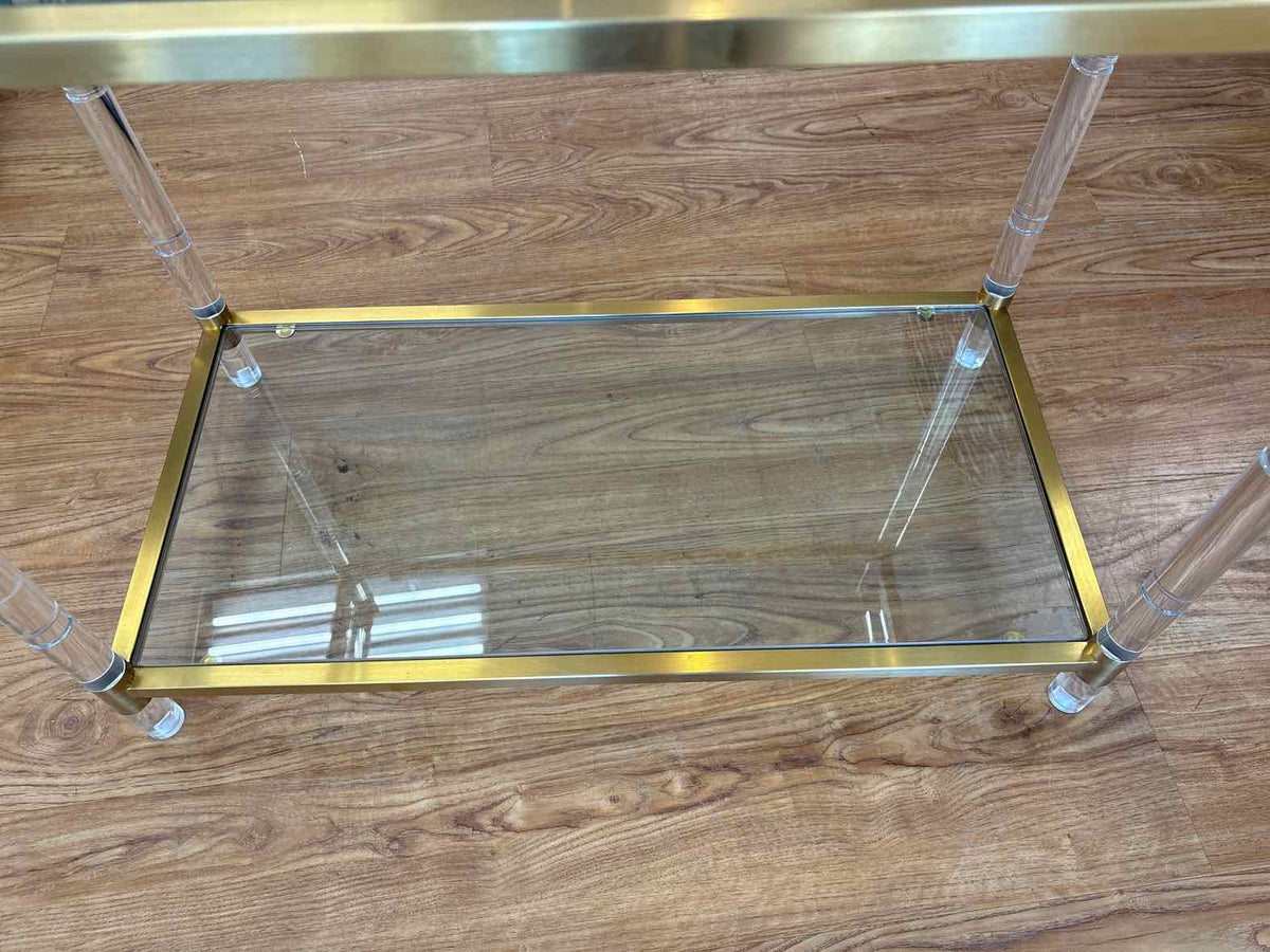 Acrylic and Brass Bar Cart