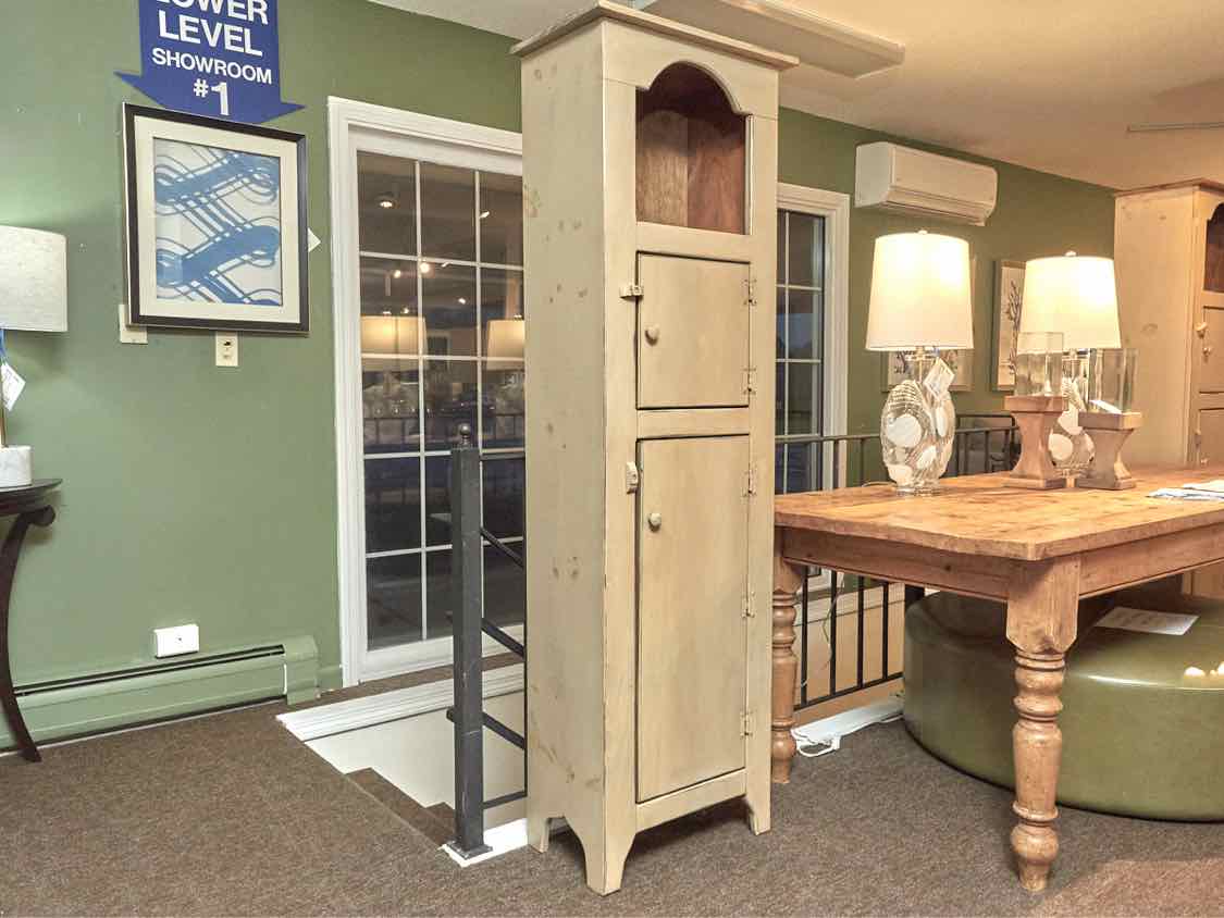 'Grandmother's Cupboard' In Taupe Finish 2 Door 3 Shelf  Display Cabinet