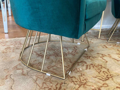 Pair of Emerald Green Velvet Accent Chairs