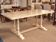 Plank Top Cream Finish Dining Table
