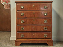 Drexel Inlaid Burlwood Five Drawer Petite Chest