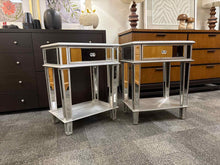 Pair of Mirrored One-Drawer Nightstands