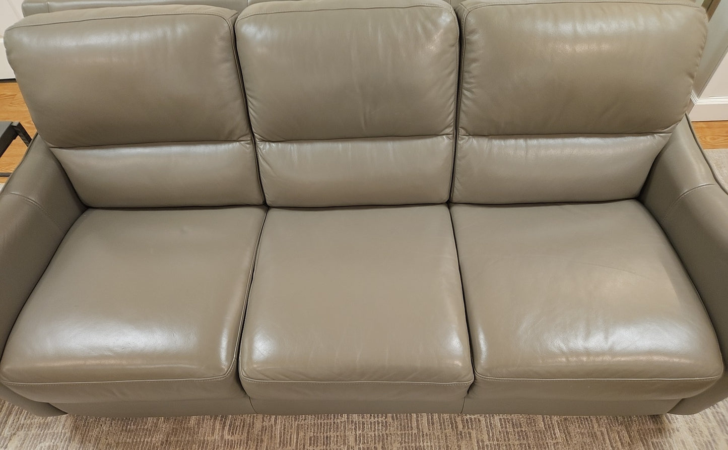 Macy's Light Grey Leather Sofa