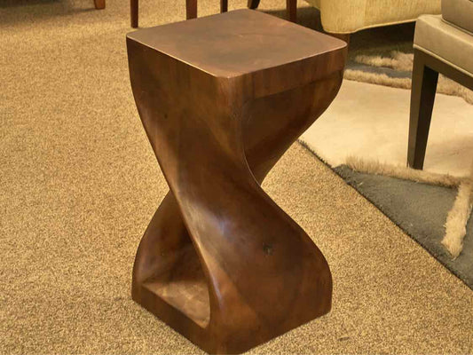 Solid Wood Swirl Side Table