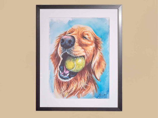 'Ball Is Life - Golden' Framed Print