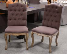 Pair of French Country Tufted Dining Chairs