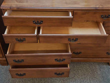Maple 9-Drawer Dresser with Antique Brass Pulls