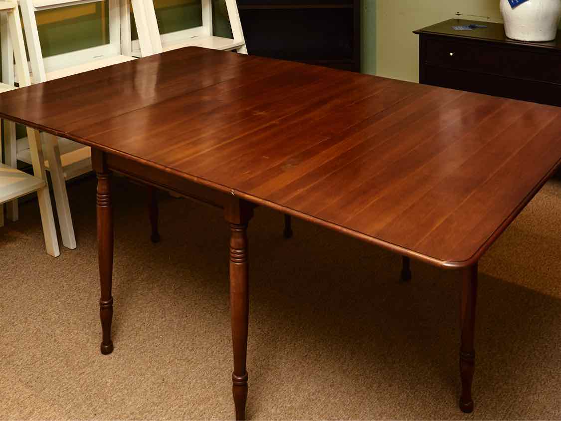 Cherry Drop Leaf Dining Table with Spool Legs