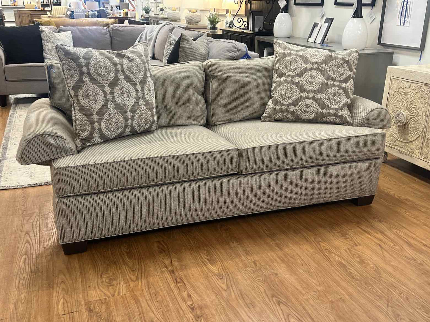 Ethan Allen 2-Seat Soft Taupe Sofa