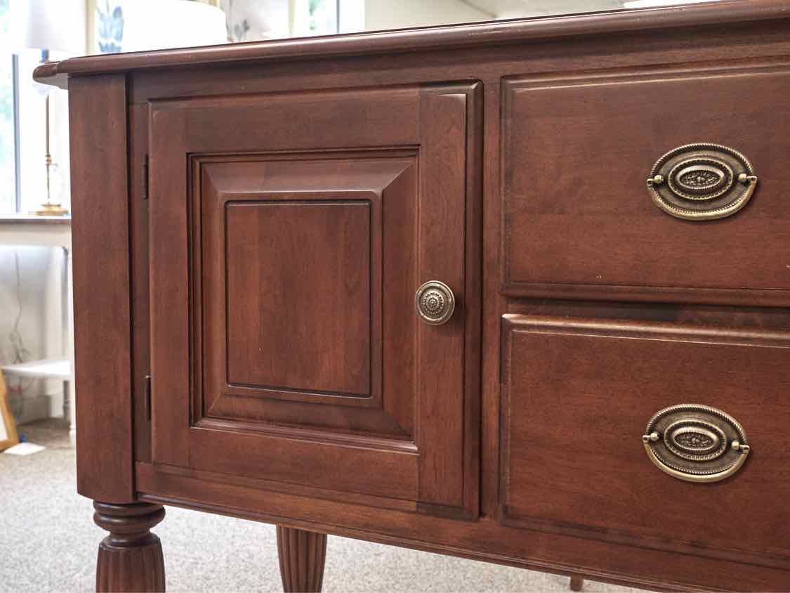 Nichols & Stone Cherry Server with Heirloom Finish & Brass Pulls