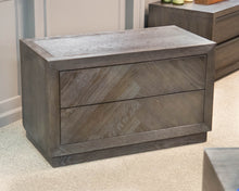 RH Herringbone 40" Closed Nightstand in Brown Oak Finish
