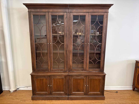 Ethan Allen Walnut Lighted China Cabinet