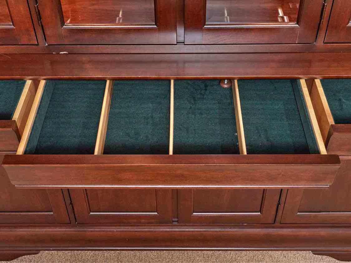West Brothers Louis Phillippe Style  Dark  Cherry Finish 2 Piece China Cabinet