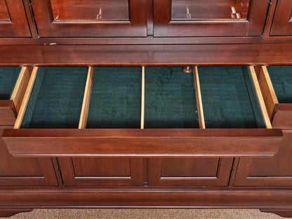 West Brothers Louis Phillippe Style  Dark  Cherry Finish 2 Piece China Cabinet