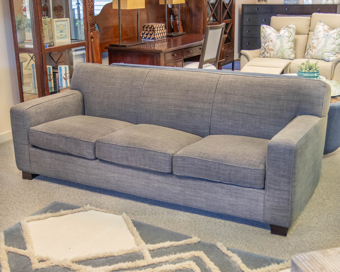 Crate & Barrel Cameron 89" Track Arm Sofa in Grey Tweed