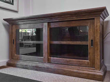 Bassett Weather Oak Console with 2 Sliding Glass doors
