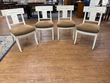 Set of 4 Distressed Cream Dining Chairs