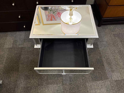Pair of Mirrored One-Drawer Nightstands