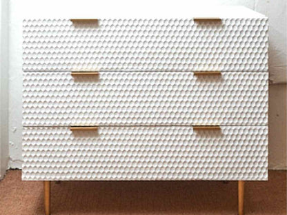 Adore Decor "Jolie' 3 Drawer White Finish Honeycomb Chest