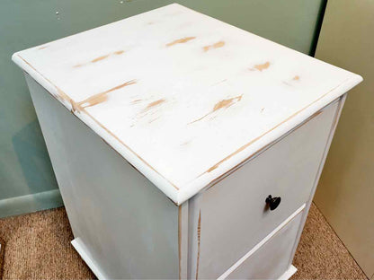 Distressed Ivory 2 Drawer File Cabinet