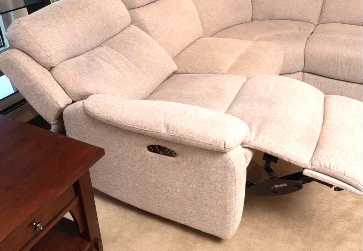 HTL  2 Power Wall Hugger Adjustable Head Rest Recliners 5 Seat Sectional
