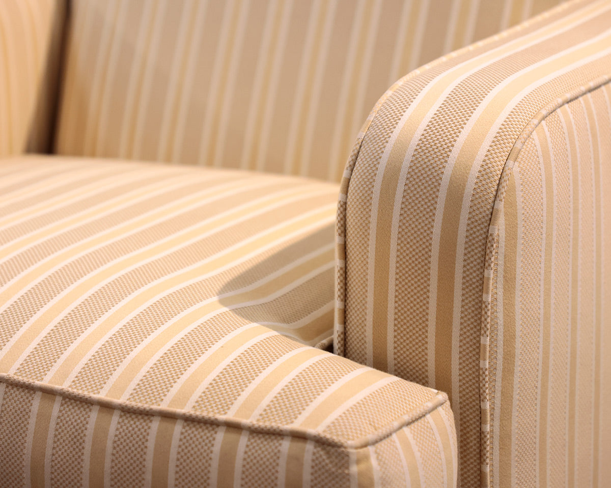 Pair of Custom Striped Upholstered Accent  Chairs