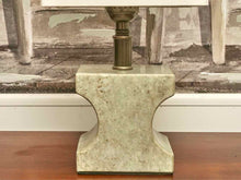 Jade Powder Room  Lamp With Off White Shade